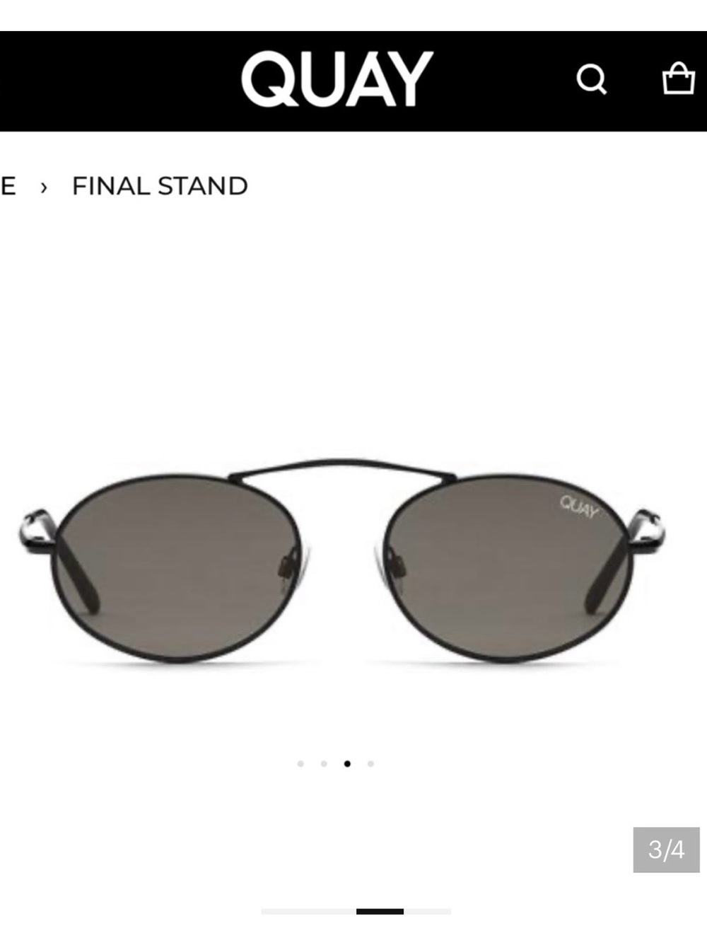 Quay Australia Final Stand Round Metal Sunglasses in Black